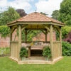 Forest Garden Hexagonal 3.6m Cedar Roof Gazebo Furnished Cream -Secret Happy Shop t.tlx FCFMLfs.WFMo6nZHpF.FHjkFT. 07628.1680669241