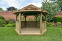 Forest Garden Hexagonal Thatched Roof Gazebo & Green Lining -Secret Happy Shop t.tlx KvK6GgU.CK6do.ThqK .KRQBKs. 70178.1680669033