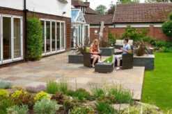 Indian Sandstone Riven Calibrated Paving Buff Multi 855 X 570 X 18mm (37 Pack)