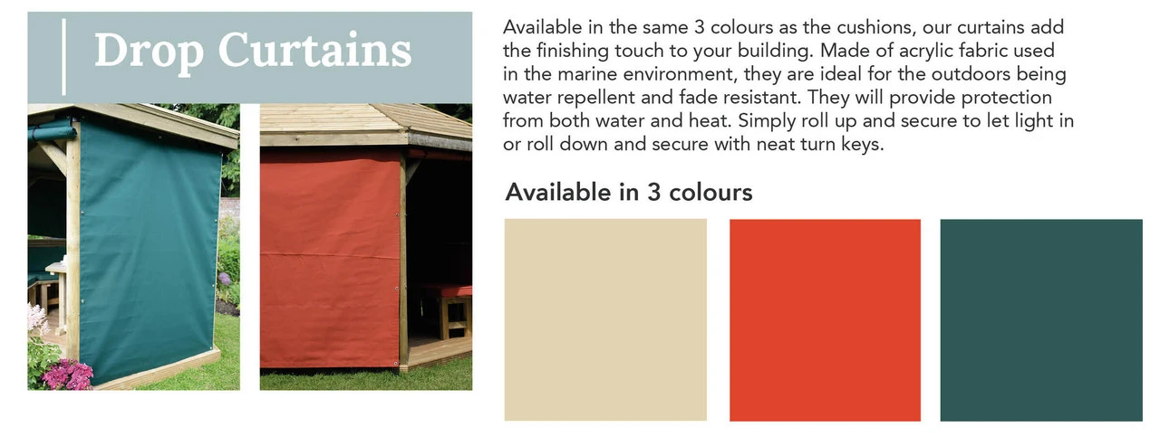 Forest Garden Oval Premium Gazebo Curtains Cream 6 Forest Garden Oval Premium Gazebo Curtains Cream - Image 4