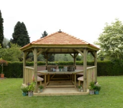 Forest Garden Hexagonal 3.6m Cedar Roof Gazebo Furnished Cream -Secret Happy Shop t.tlx XnXoqzN.vXoudm26xX.XRhVXU. 31014.1680669234