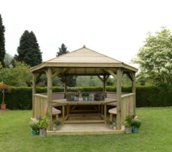 Forest Garden Hexagonal Timber Roof Gazebo Furnished Cream -Secret Happy Shop t.tlx ajas0Hg.basNUNLePa.aXVEaf. 72536.1680668968