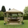 Forest Garden Hexagonal Timber Roof Gazebo Furnished Cream -Secret Happy Shop t.tlx ajas0Hg.basNUNLePa.ajXEaf. 95600.1677066150
