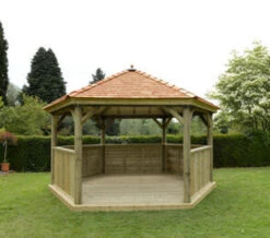Forest Garden Hexagonal Cedar Roof Gazebo -Secret Happy Shop t.tlx xbxTYZf.ixTUsb.clx .xbKDx1 . 02951.1676517528